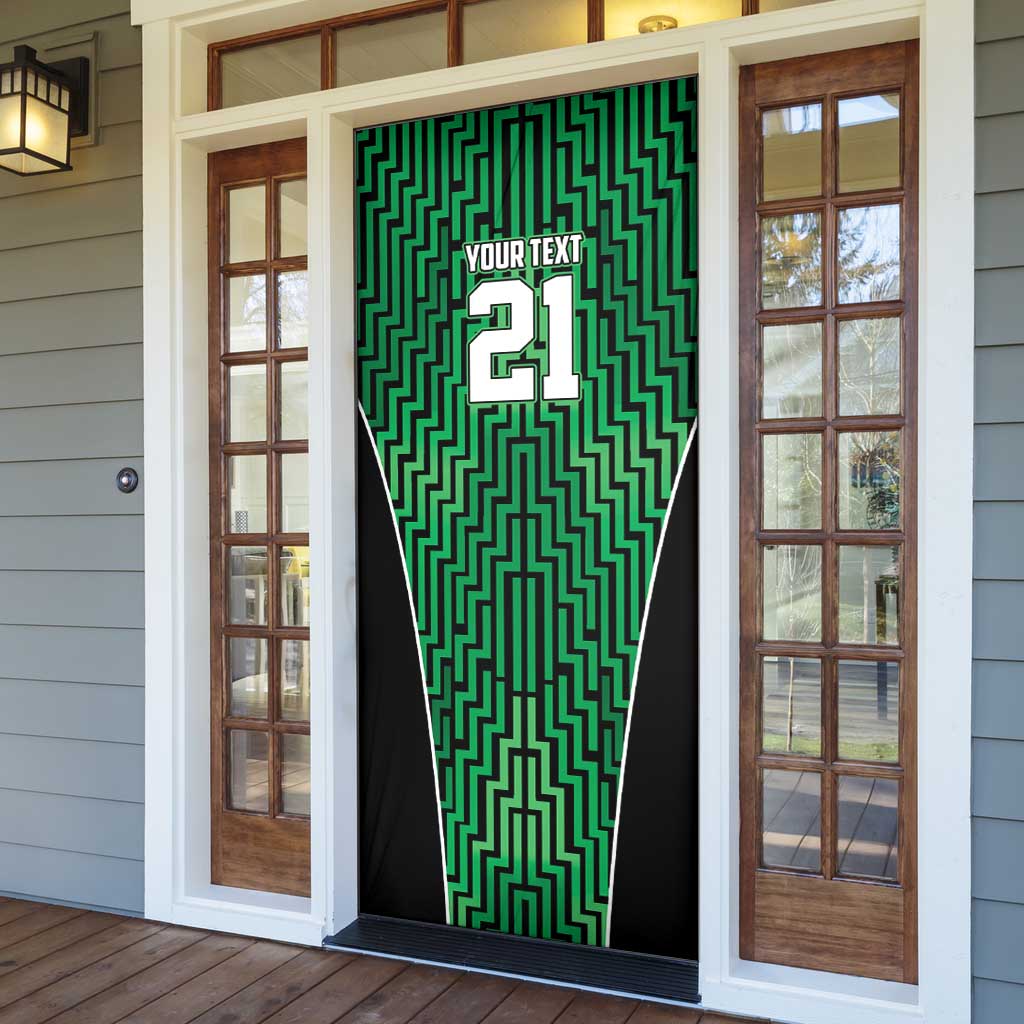 Custom Basketball New Zealand Door Cover Green Maori Ta Moko Indigenous - Aussie Hoodie