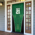 Custom Basketball New Zealand Door Cover Green Maori Ta Moko Indigenous - Aussie Hoodie