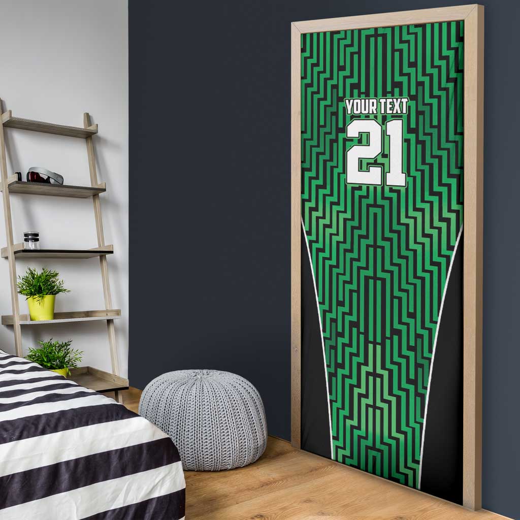Custom Basketball New Zealand Door Cover Green Maori Ta Moko Indigenous - Aussie Hoodie