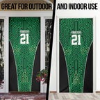 Custom Basketball New Zealand Door Cover Green Maori Ta Moko Indigenous - Aussie Hoodie