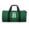 Custom Basketball New Zealand Duffle Bag Green Maori Ta Moko Indigenous
