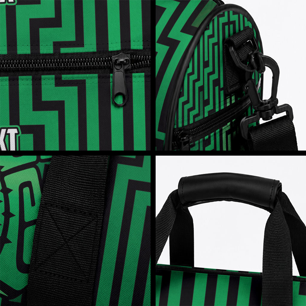 Custom Basketball New Zealand Duffle Bag Green Maori Ta Moko Indigenous