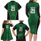 Custom Basketball New Zealand Family Matching Long Sleeve Bodycon Dress and Hawaiian Shirt Green Maori Ta Moko Indigenous - Aussie Hoodie