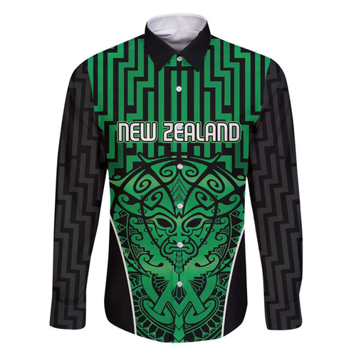 Custom Basketball New Zealand Family Matching Long Sleeve Bodycon Dress and Hawaiian Shirt Green Maori Ta Moko Indigenous - Aussie Hoodie