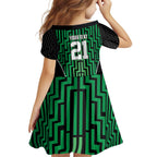 Custom Basketball New Zealand Family Matching Mermaid Dress and Hawaiian Shirt Green Maori Ta Moko Indigenous - Aussie Hoodie