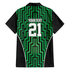 Custom Basketball New Zealand Family Matching Off The Shoulder Long Sleeve Dress and Hawaiian Shirt Green Maori Ta Moko Indigenous - Aussie Hoodie