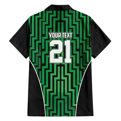 Custom Basketball New Zealand Family Matching Off Shoulder Short Dress and Hawaiian Shirt Green Maori Ta Moko Indigenous - Aussie Hoodie