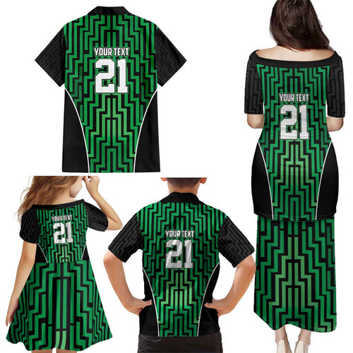 Custom Basketball New Zealand Family Matching Puletasi and Hawaiian Shirt Green Maori Ta Moko Indigenous - Aussie Hoodie