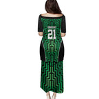Custom Basketball New Zealand Family Matching Puletasi and Hawaiian Shirt Green Maori Ta Moko Indigenous - Aussie Hoodie