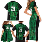 Custom Basketball New Zealand Family Matching Short Sleeve Bodycon Dress and Hawaiian Shirt Green Maori Ta Moko Indigenous - Aussie Hoodie