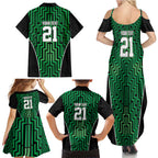 Custom Basketball New Zealand Family Matching Summer Maxi Dress and Hawaiian Shirt Green Maori Ta Moko Indigenous - Aussie Hoodie