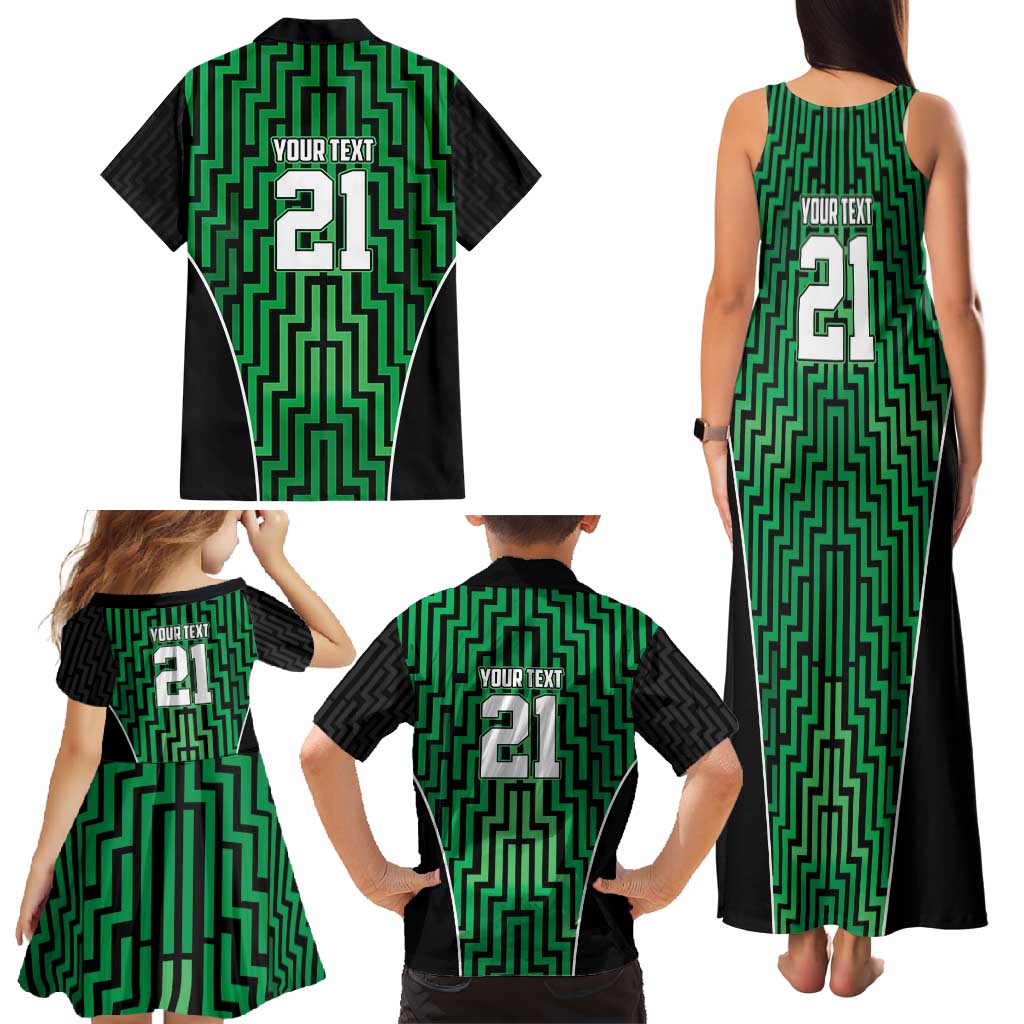 Custom Basketball New Zealand Family Matching Tank Maxi Dress and Hawaiian Shirt Green Maori Ta Moko Indigenous - Aussie Hoodie