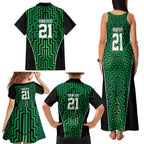 Custom Basketball New Zealand Family Matching Tank Maxi Dress and Hawaiian Shirt Green Maori Ta Moko Indigenous - Aussie Hoodie