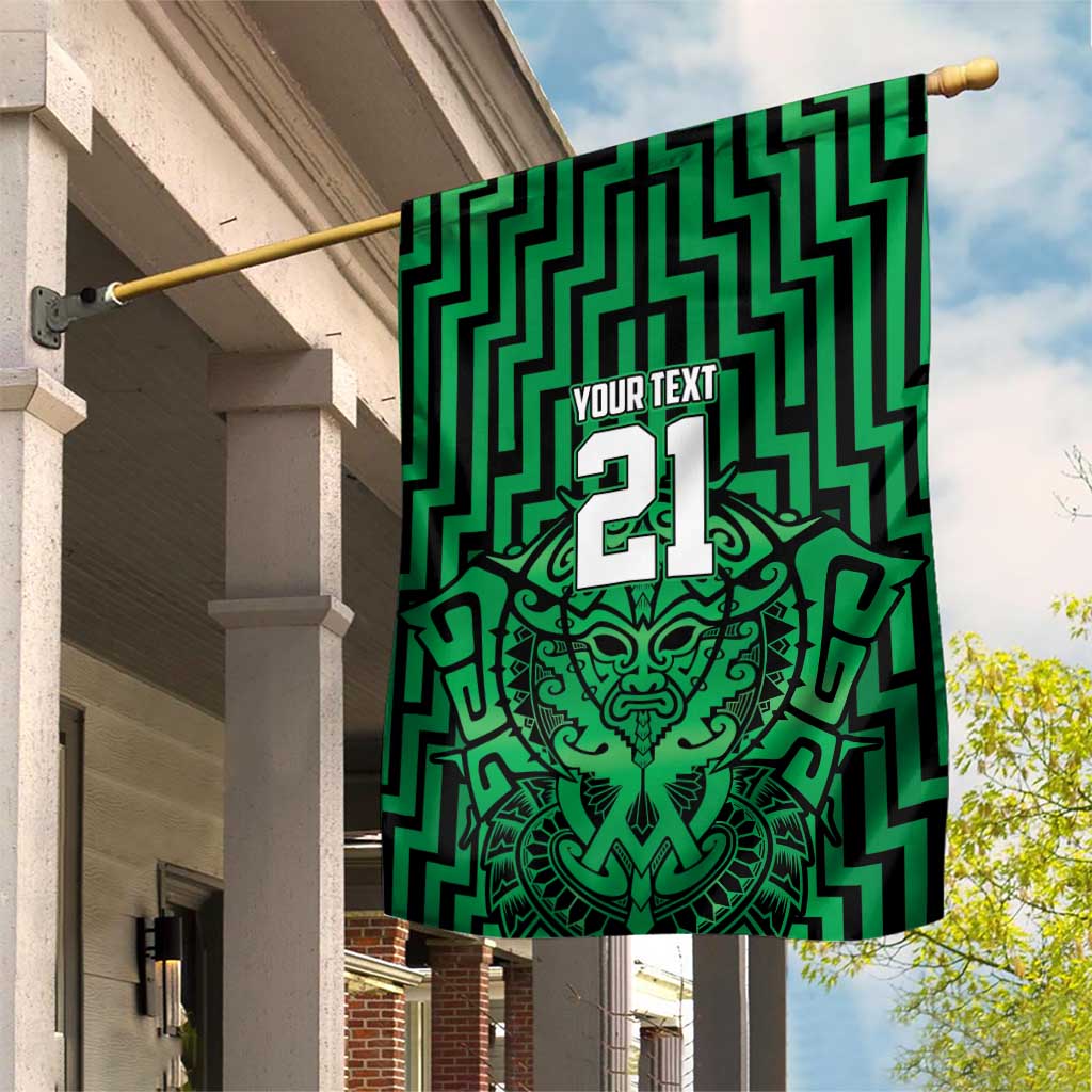 Custom Basketball New Zealand Garden Flag Green Maori Ta Moko Indigenous - Aussie Hoodie