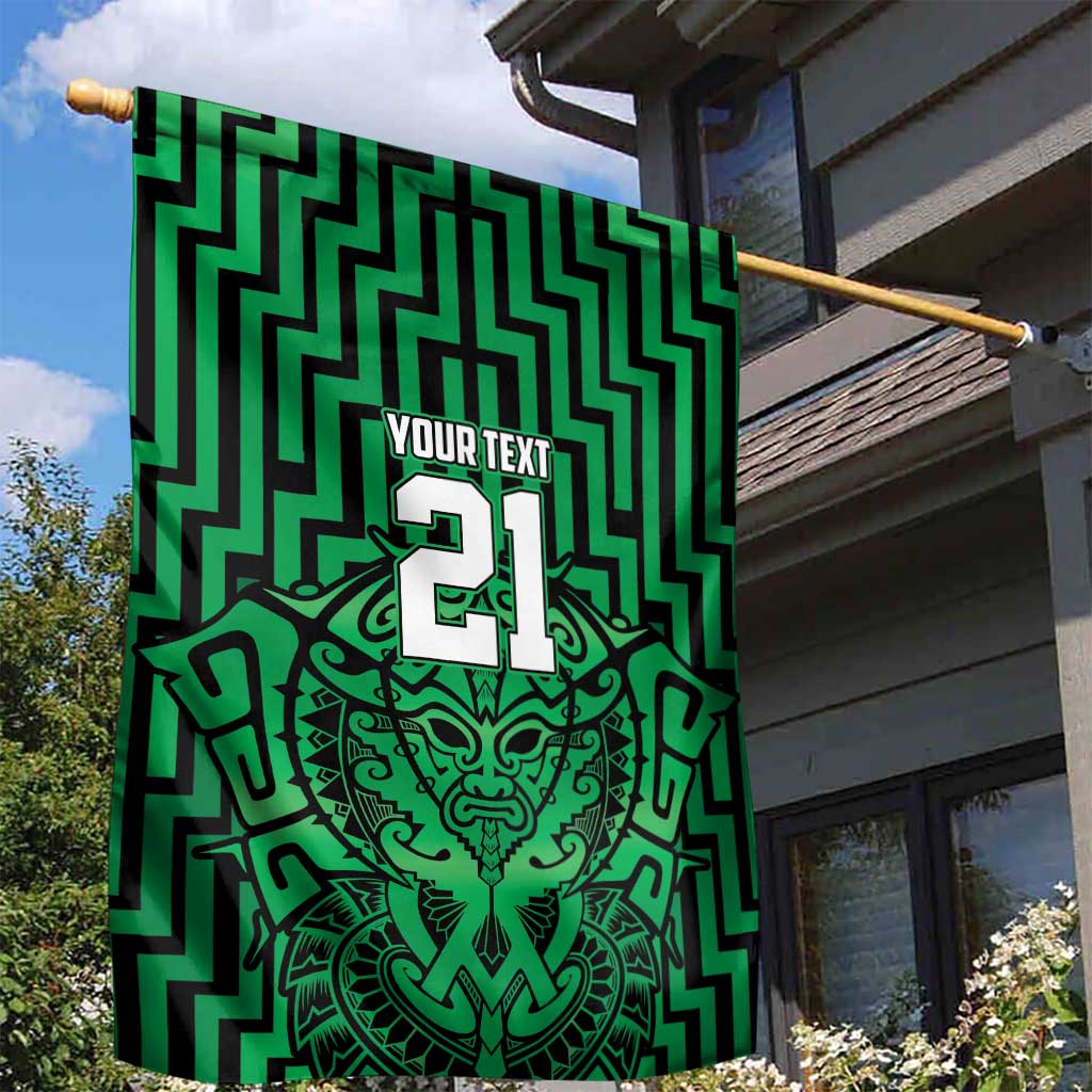 Custom Basketball New Zealand Garden Flag Green Maori Ta Moko Indigenous - Aussie Hoodie