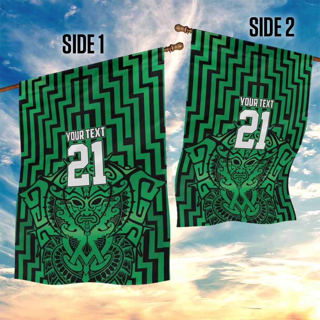 Custom Basketball New Zealand Garden Flag Green Maori Ta Moko Indigenous - Aussie Hoodie