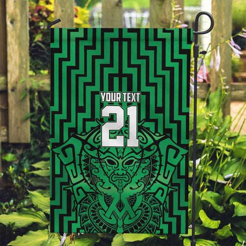 Custom Basketball New Zealand Garden Flag Green Maori Ta Moko Indigenous - Aussie Hoodie