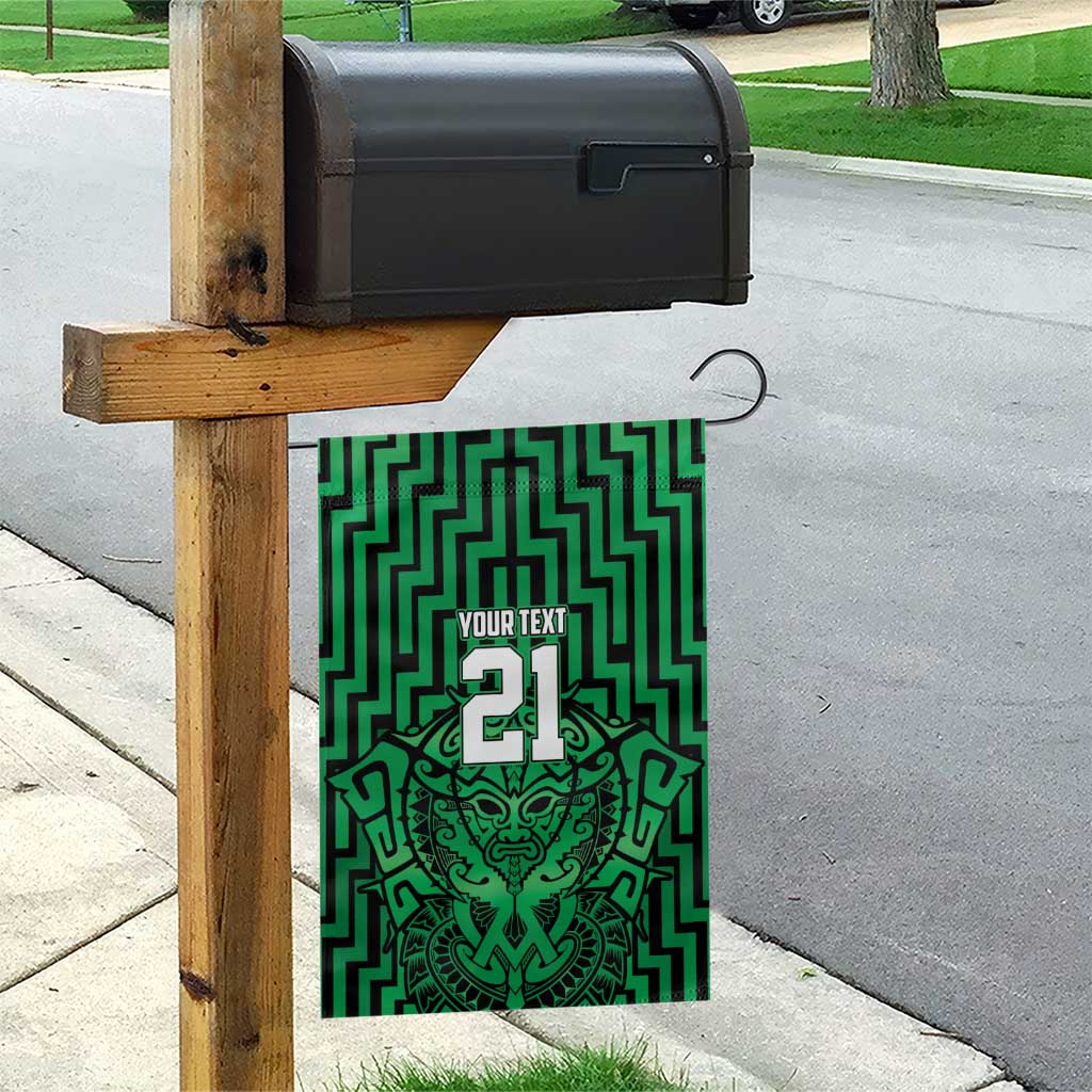 Custom Basketball New Zealand Garden Flag Green Maori Ta Moko Indigenous - Aussie Hoodie