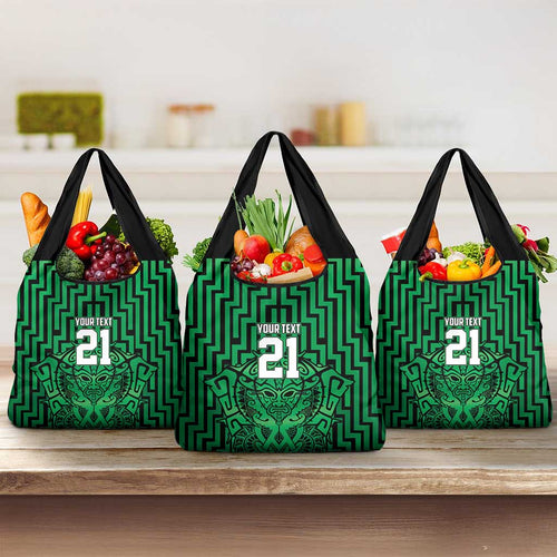 Custom Basketball New Zealand Grocery Bag Green Maori Ta Moko Indigenous - Aussie Hoodie