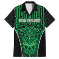 Custom Basketball New Zealand Hawaiian Shirt Green Maori Ta Moko Indigenous - Aussie Hoodie