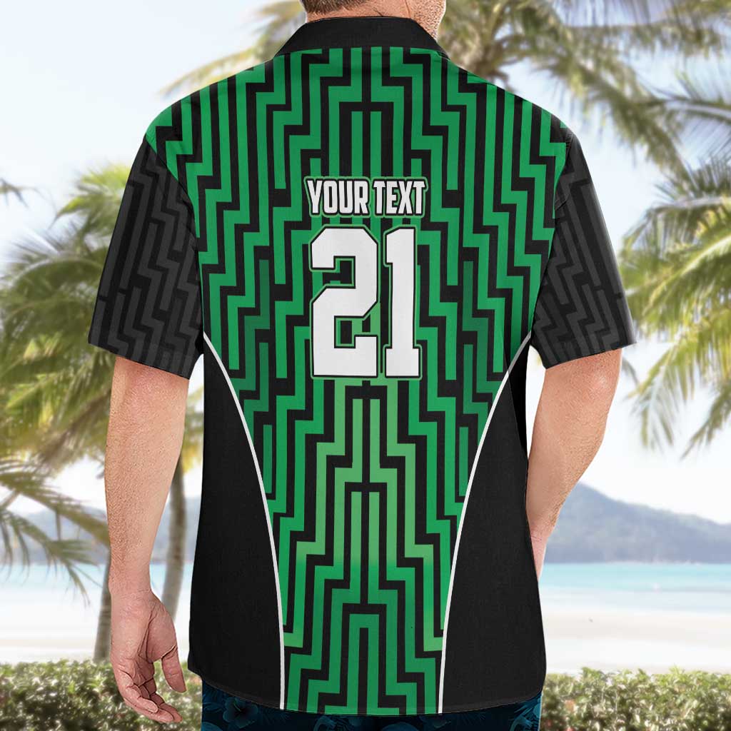 Custom Basketball New Zealand Hawaiian Shirt Green Maori Ta Moko Indigenous - Aussie Hoodie