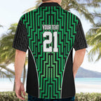 Custom Basketball New Zealand Hawaiian Shirt Green Maori Ta Moko Indigenous - Aussie Hoodie