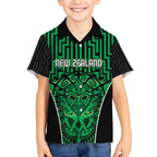 Custom Basketball New Zealand Hawaiian Shirt Green Maori Ta Moko Indigenous - Aussie Hoodie