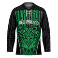 Custom Basketball New Zealand Hockey Jersey Green Maori Ta Moko Indigenous - Aussie Hoodie