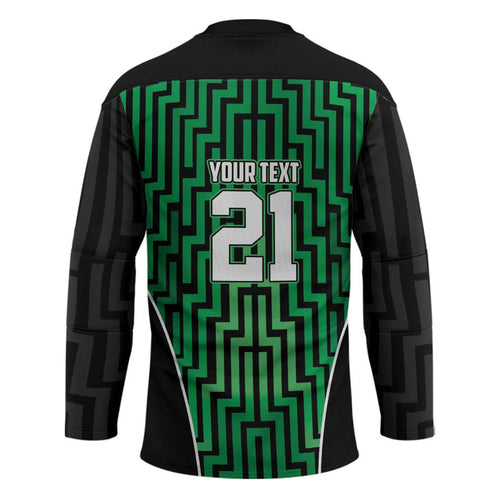 Custom Basketball New Zealand Hockey Jersey Green Maori Ta Moko Indigenous - Aussie Hoodie