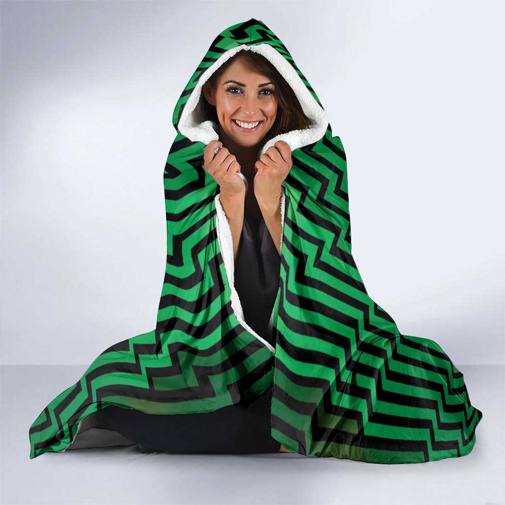 Custom Basketball New Zealand Hooded Blanket Green Maori Ta Moko Indigenous - Aussie Hoodie