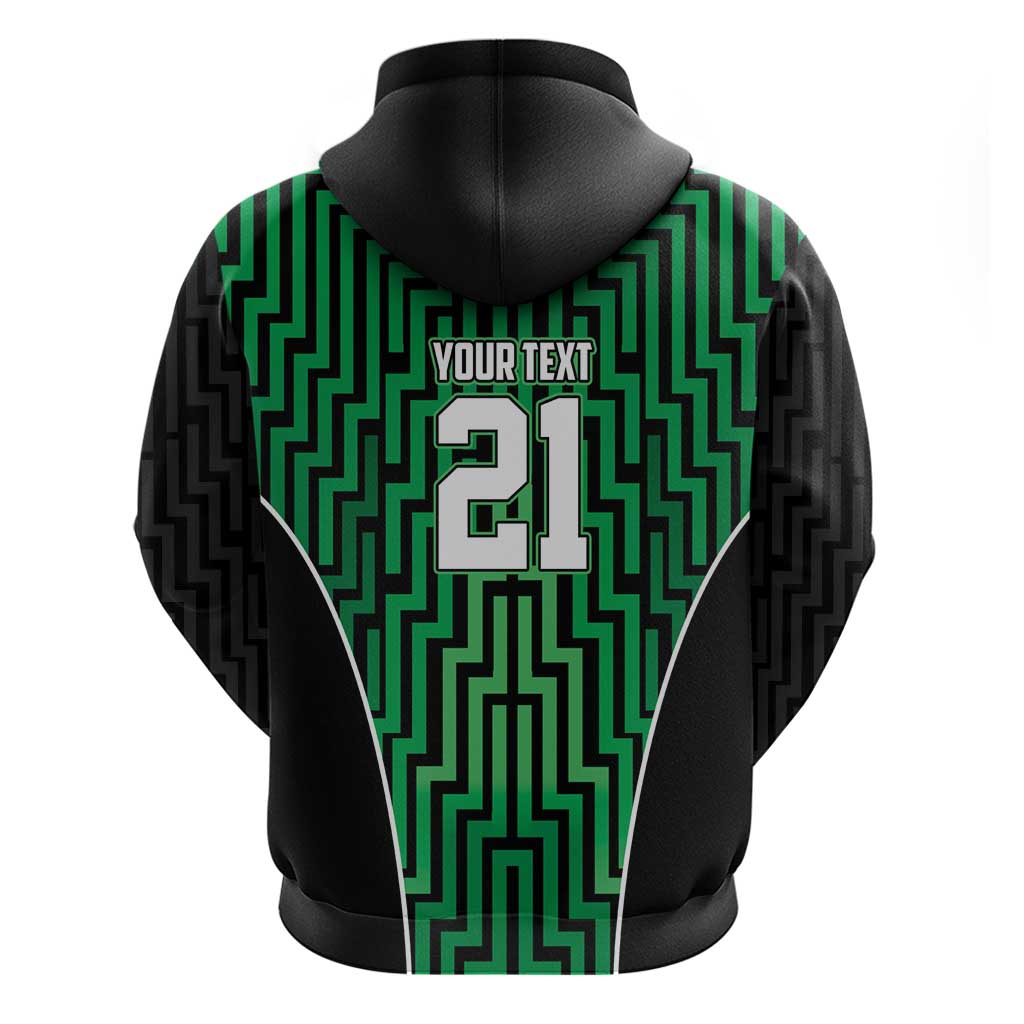 Custom Basketball New Zealand Hoodie Green Maori Ta Moko Indigenous - Aussie Hoodie