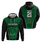 Custom Basketball New Zealand Hoodie Green Maori Ta Moko Indigenous - Aussie Hoodie
