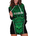 Custom Basketball New Zealand Hoodie Dress Green Maori Ta Moko Indigenous - Aussie Hoodie