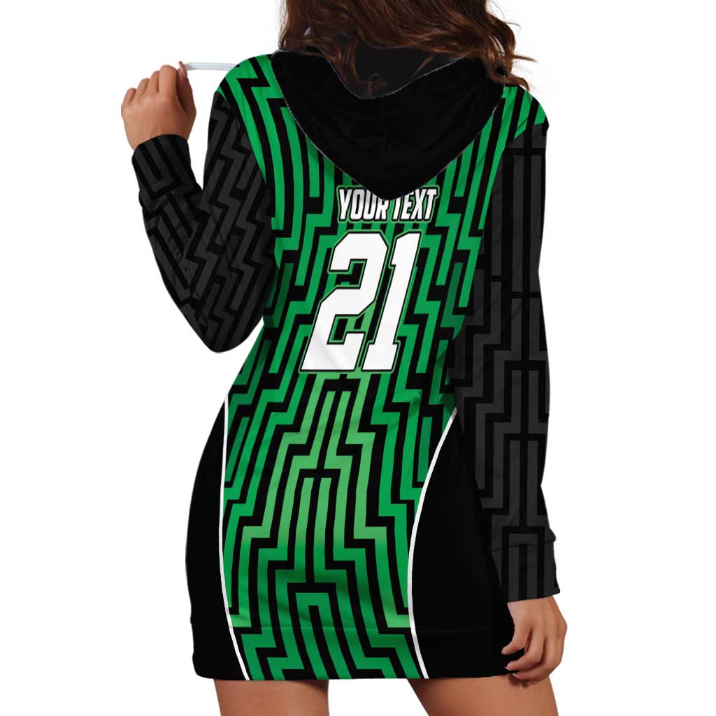 Custom Basketball New Zealand Hoodie Dress Green Maori Ta Moko Indigenous - Aussie Hoodie