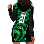 Custom Basketball New Zealand Hoodie Dress Green Maori Ta Moko Indigenous - Aussie Hoodie