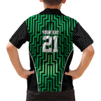 Custom Basketball New Zealand Kid Hawaiian Shirt Green Maori Ta Moko Indigenous - Aussie Hoodie
