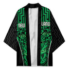 Custom Basketball New Zealand Kimono Green Maori Ta Moko Indigenous - Aussie Hoodie