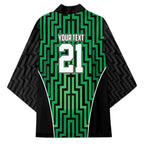 Custom Basketball New Zealand Kimono Green Maori Ta Moko Indigenous - Aussie Hoodie