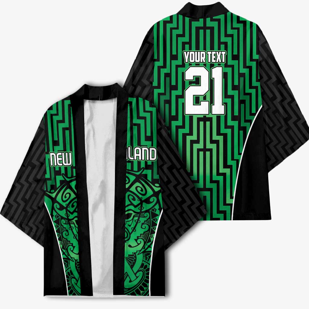 Custom Basketball New Zealand Kimono Green Maori Ta Moko Indigenous - Aussie Hoodie