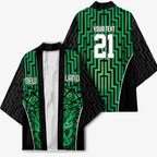 Custom Basketball New Zealand Kimono Green Maori Ta Moko Indigenous - Aussie Hoodie