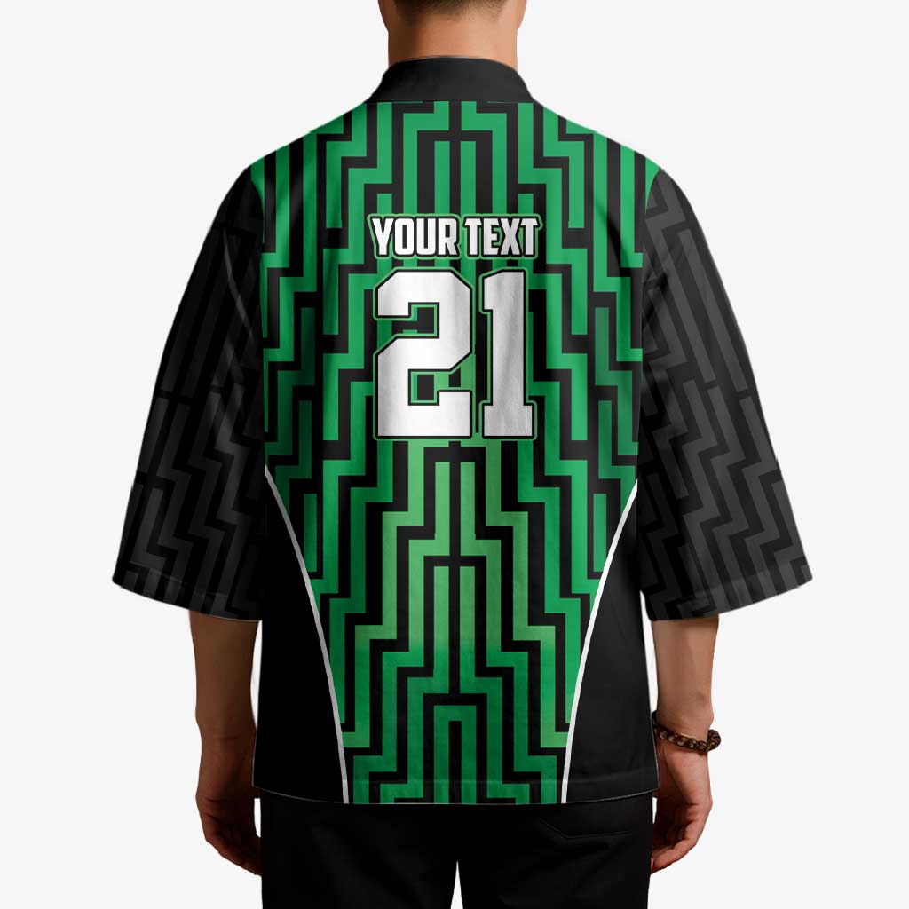 Custom Basketball New Zealand Kimono Green Maori Ta Moko Indigenous - Aussie Hoodie