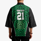 Custom Basketball New Zealand Kimono Green Maori Ta Moko Indigenous - Aussie Hoodie