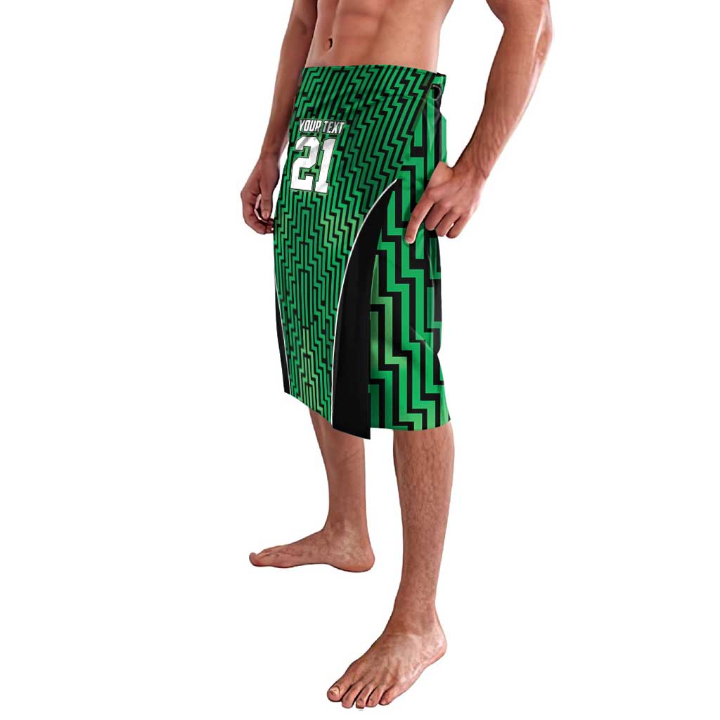 Custom Basketball New Zealand Lavalava Green Maori Ta Moko Indigenous - Aussie Hoodie