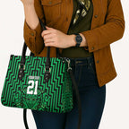 Custom Basketball New Zealand Leather Bag Green Maori Ta Moko Indigenous - Aussie Hoodie