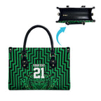 Custom Basketball New Zealand Leather Bag Green Maori Ta Moko Indigenous - Aussie Hoodie