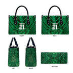 Custom Basketball New Zealand Leather Bag Green Maori Ta Moko Indigenous - Aussie Hoodie