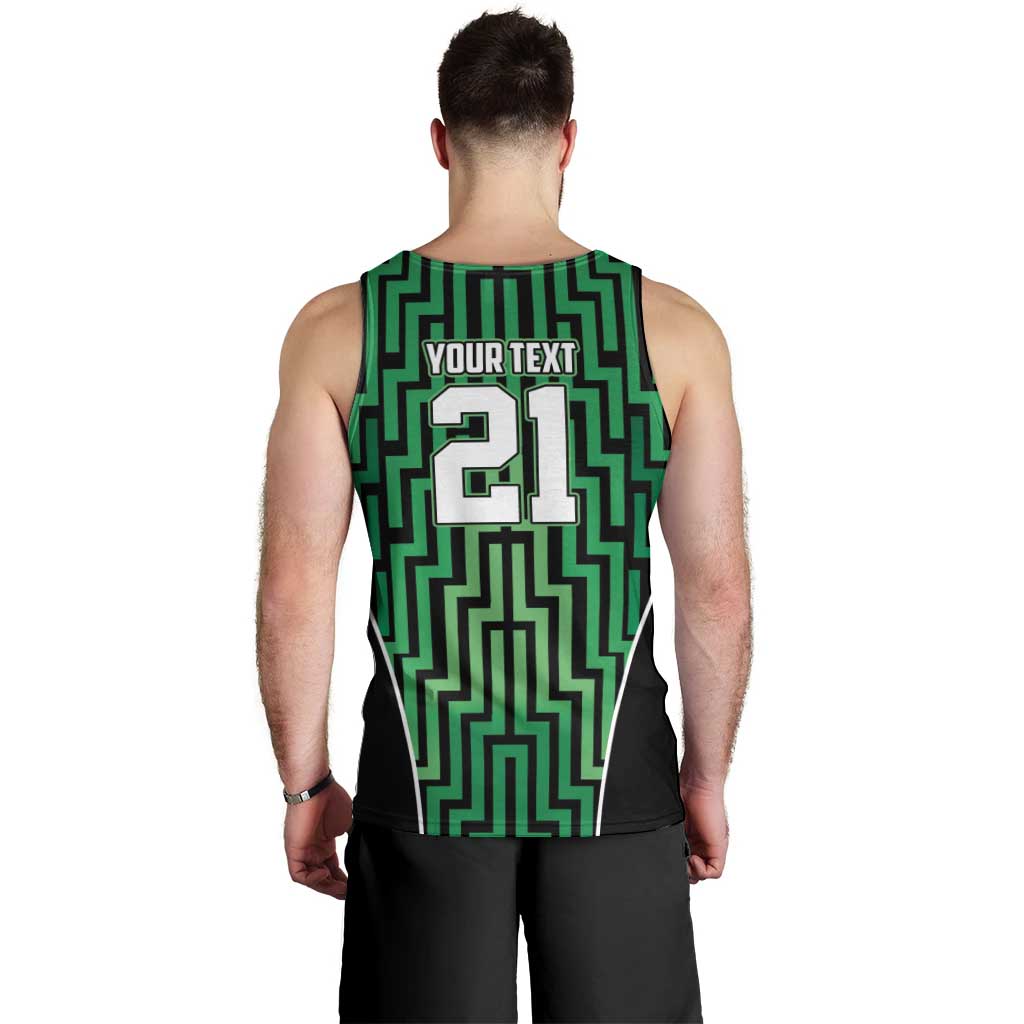 Custom Basketball New Zealand Men Tank Top Green Maori Ta Moko Indigenous - Aussie Hoodie