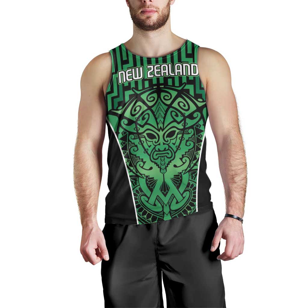 Custom Basketball New Zealand Men Tank Top Green Maori Ta Moko Indigenous - Aussie Hoodie