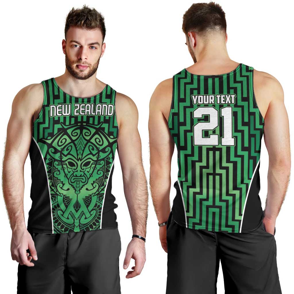 Custom Basketball New Zealand Men Tank Top Green Maori Ta Moko Indigenous - Aussie Hoodie