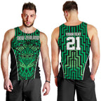 Custom Basketball New Zealand Men Tank Top Green Maori Ta Moko Indigenous - Aussie Hoodie